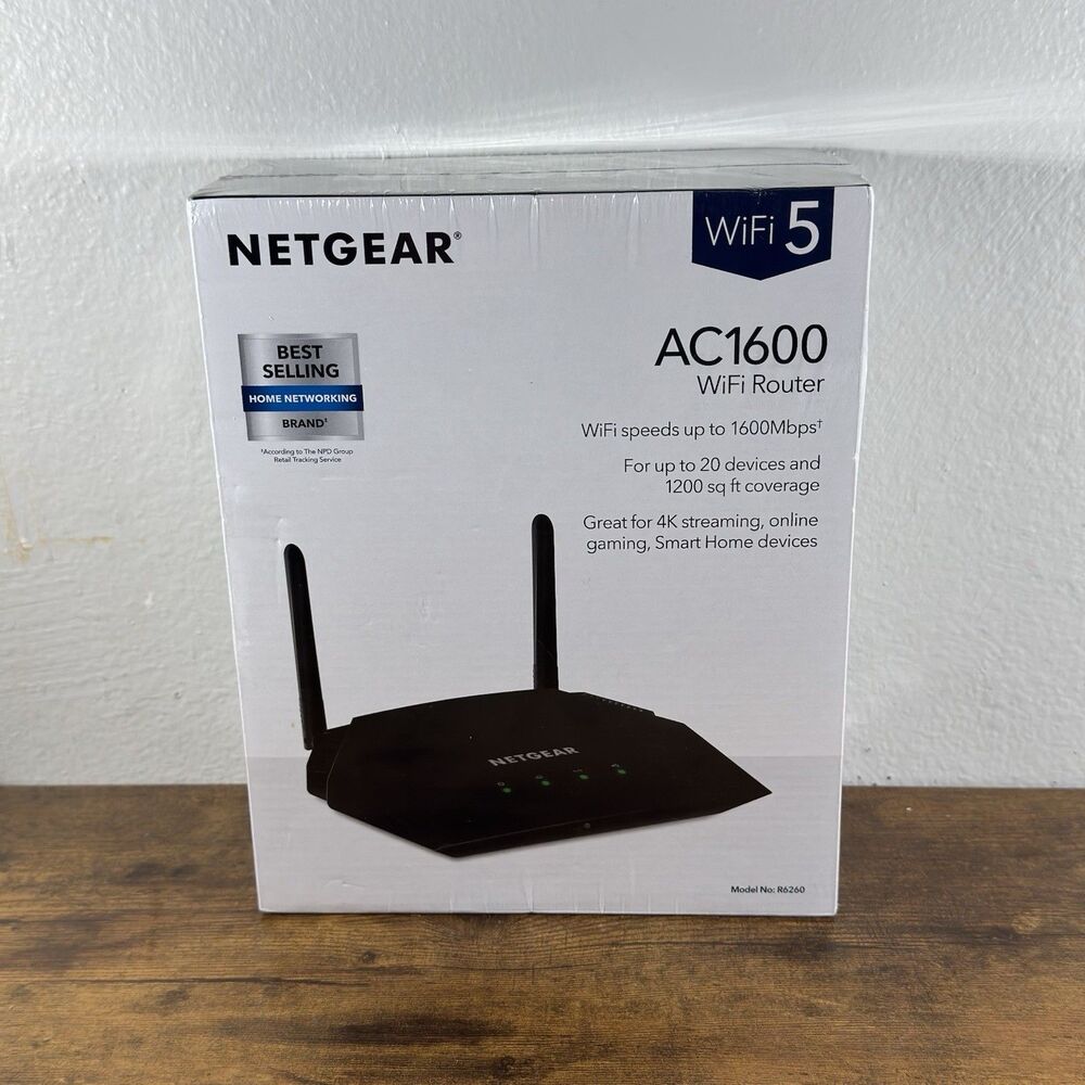 New NETGEAR AC1600 Dual Band Gigabit Smart WiFi 5 Router (R6260) NEW IN BOX!!!